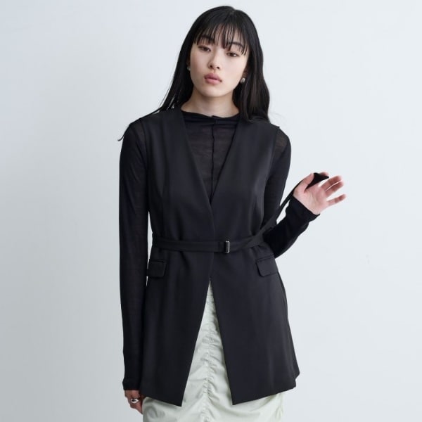 Ballsey ジレ　ベスト　1度着　美品　卒業式、入学式にも ジレ レディース ロングベスト 卒業式 入学式 フォーマル スーツ