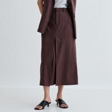 【セットアップ対応】リネンライクボックスタックスカート【カセット服通勤・オフィス】
