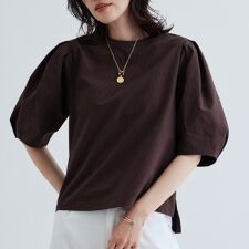 【セットアップ可能】ストライプサッカーブラウス