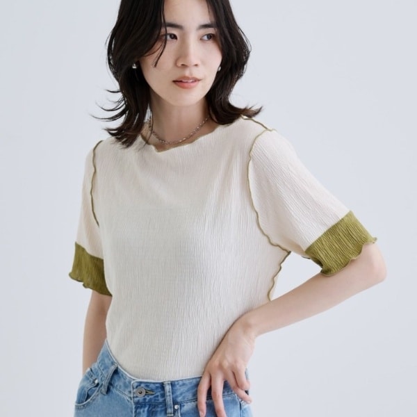 tシャツ M1655 カットサッカーボートネックプルオーバー レディース セール】 【別注】FLICKA ボートネックプルオーバー （シャツ