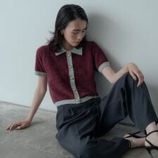 ギャレスト(GALLEST)のバイカラーポロニット