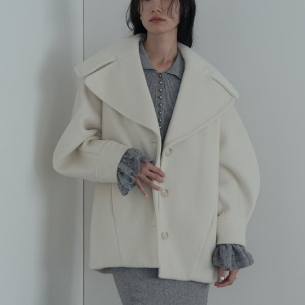 美品✨スローブイエナ　HAMILTONダブルフェイスウールチェスターコート　36 SLOBE IENA コート チェスターコート HAMILTON WOOLダブル