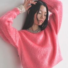 ドロップショルダーシャギーニット