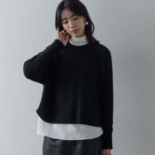 【洗える】ヘアリーフォルムニット