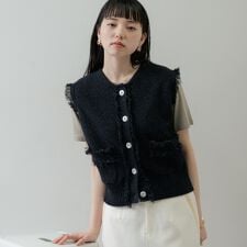 【オケージョン／セレモニー対応】ラメニットベスト