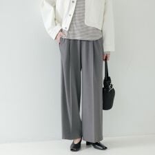 Comfy SET UP｜イージーストレートワイドパンツ【セットアップ対応／通勤／カセット服】