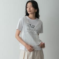 メッセージプリントクルーネックTシャツ