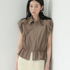 ジップアップフォルムブルゾン【セットアップ可能／UVカット／接触冷感】