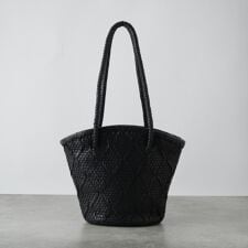 レザー編み込みバッグ