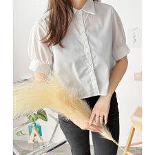 バックタック5分丈ブラウス