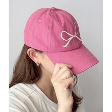 リボン刺繍キャップ