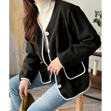 配色ラインノーカラーコート