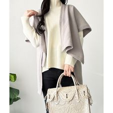 ポンチョ風ニットカーディガン