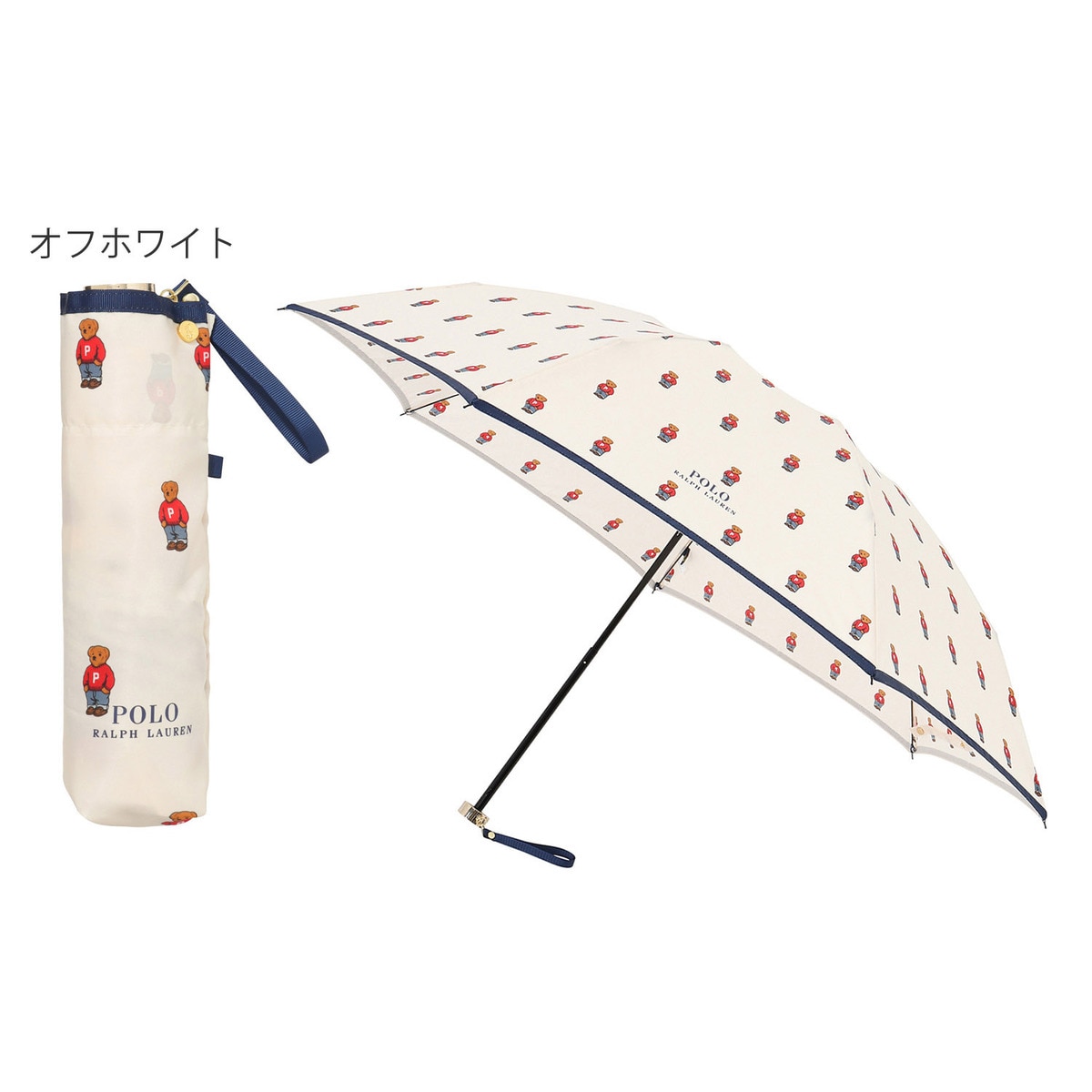 ポロ ラルフ ローレン 折りたたみ日傘 オフホワイト ポロ ラルフ ローレン POLO RALPH LAUREN 【WEB限定】晴雨兼用