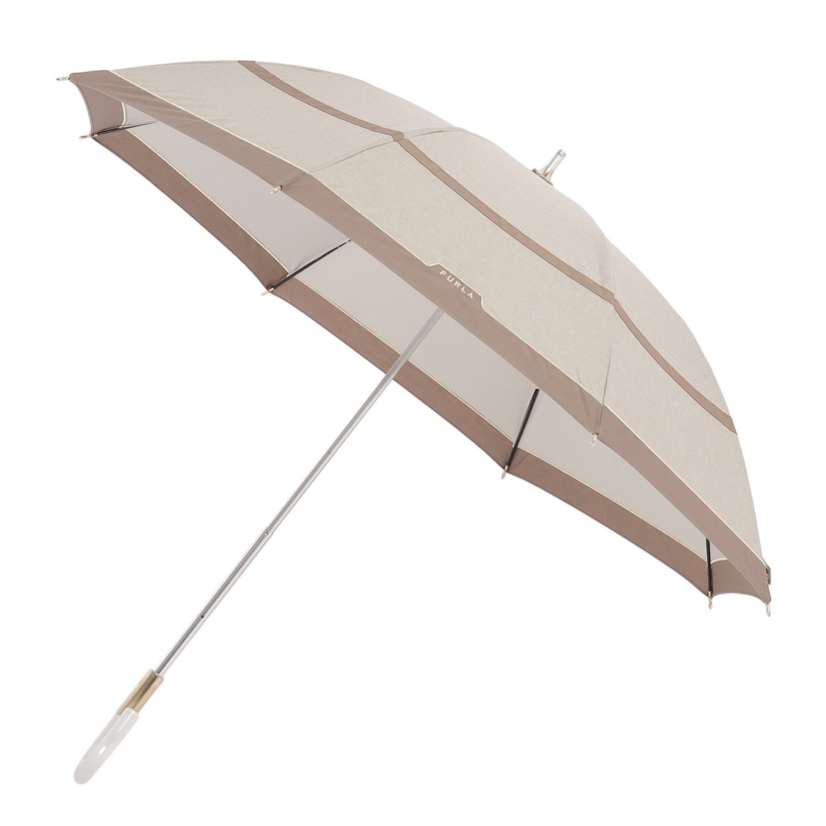 フルラ ラインロゴ 晴雨兼用 ショート傘 ベージュ 50cm - 小物