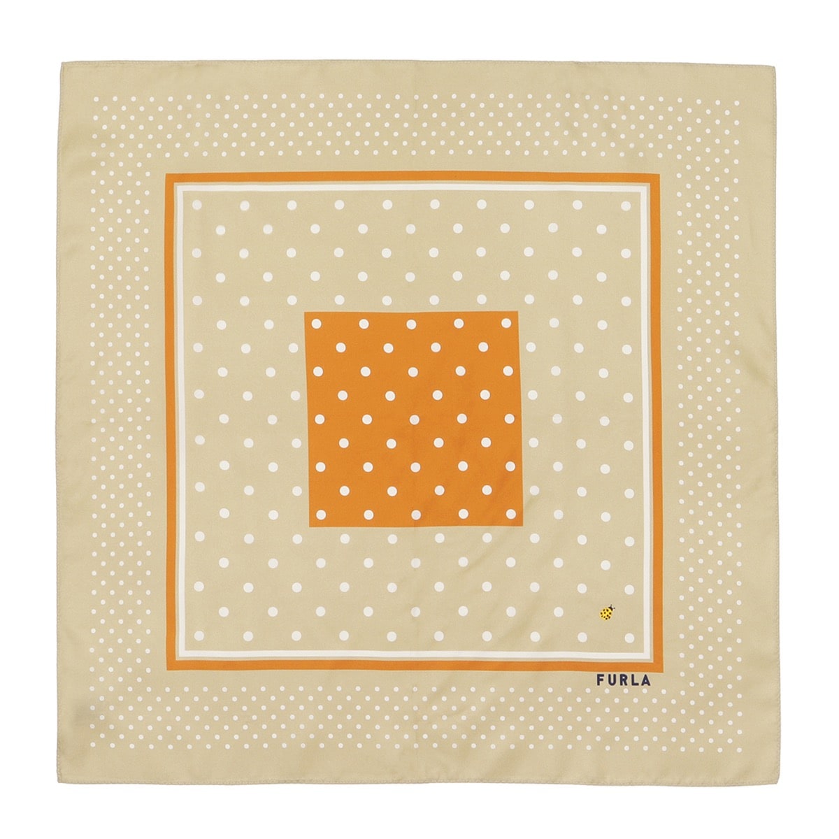 洗える】シルクスカーフ 58×58cm ドット 水玉 カラーブロック