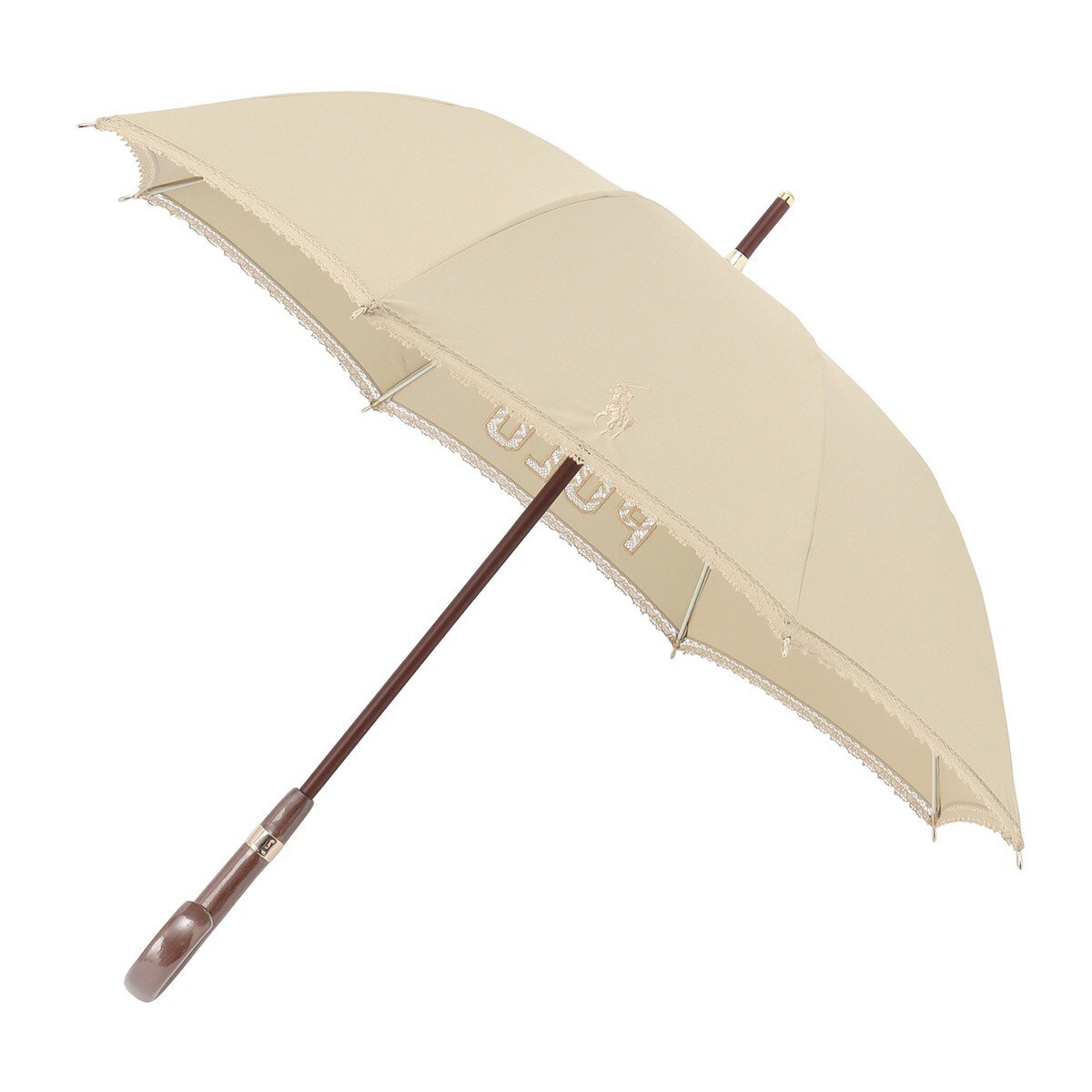 晴雨兼用 長傘 POLOカットワーク トーションレース 遮光 遮熱 UV