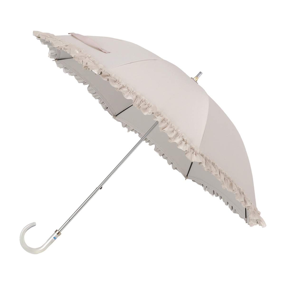 一級遮光 晴雨兼用 長傘 オーガンジーフリル 遮熱 UV | ランバン オン 
