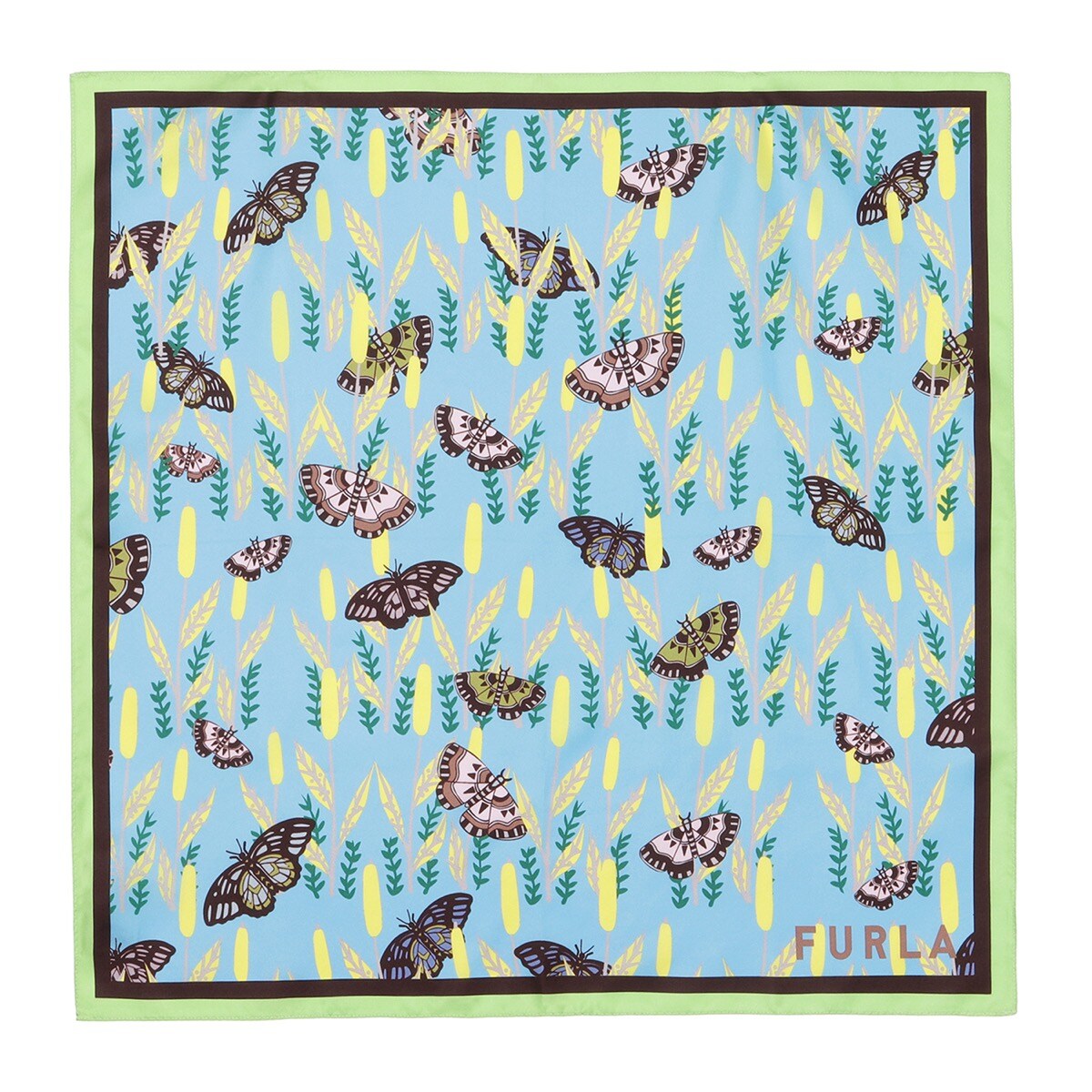 新品 ブルガリ スカーフ ピンク マルチカラー シルク バタフライ 蝶 シルクスカーフ 58×58cm ツイル 蝶柄 花柄 バタフライ ロゴ UV