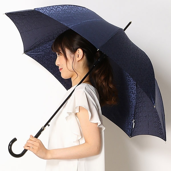 耐風傘】雨傘 長傘 サテン 花柄 バイカラー パイピング ロゴ UV