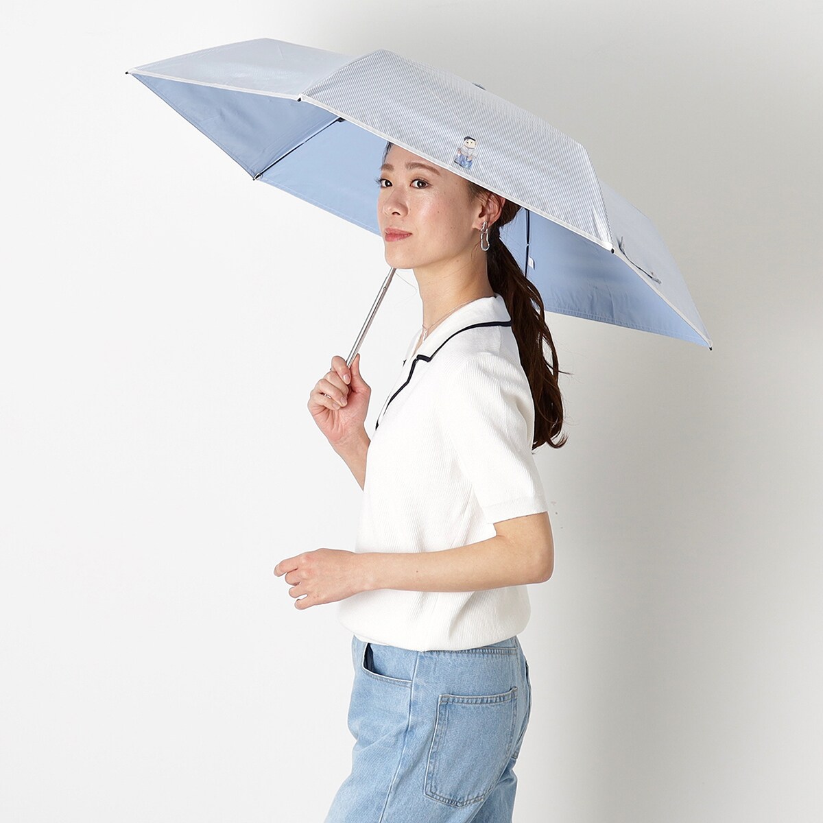 WEB限定】晴雨兼用折りたたみ日傘 ポロベア ポーチ入り 1級遮光