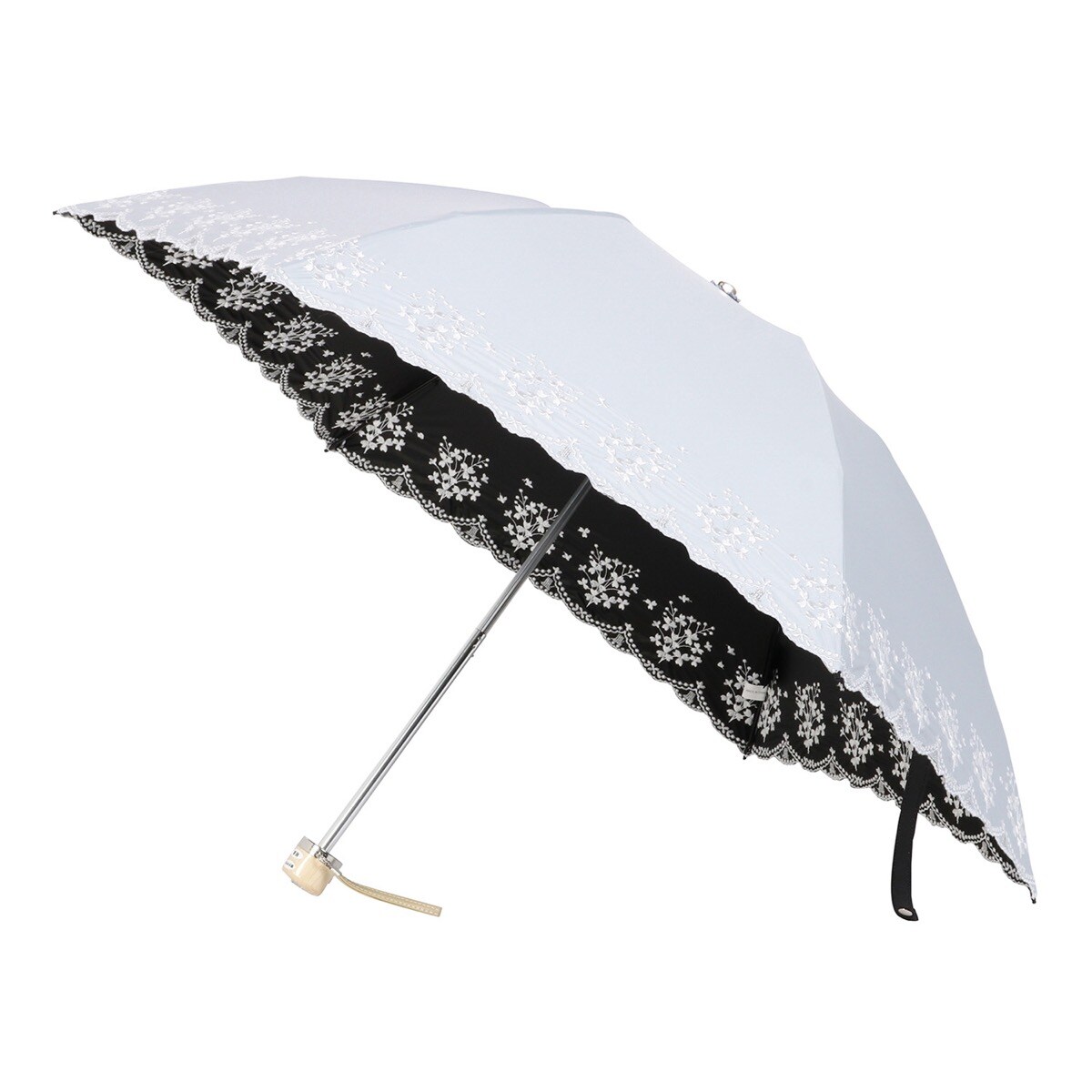 LANVIN COLLECTION 花柄折りたたみ傘 雨傘】ランバン オン ブルー (LANVIN en Bleu) 花柄 プリント