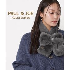 ポールアンドジョーアクセソワ(PAUL & JOE ACCESSOIRES)の★2025秋冬新色追加★リボンフェイクファーマフラー 10×85cm ロゴチャーム付き