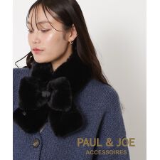 ポールアンドジョーアクセソワ(PAUL & JOE ACCESSOIRES)の★2025秋冬新色追加★リボンフェイクファーマフラー 10×85cm ロゴチャーム付き
