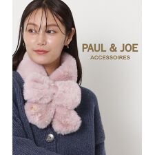 ポールアンドジョーアクセソワ(PAUL & JOE ACCESSOIRES)の★2025秋冬新色追加★リボンフェイクファーマフラー 10×85cm ロゴチャーム付き