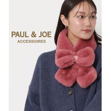 ポールアンドジョーアクセソワ(PAUL & JOE ACCESSOIRES)の★2025秋冬新色追加★リボンフェイクファーマフラー 10×85cm ロゴチャーム付き
