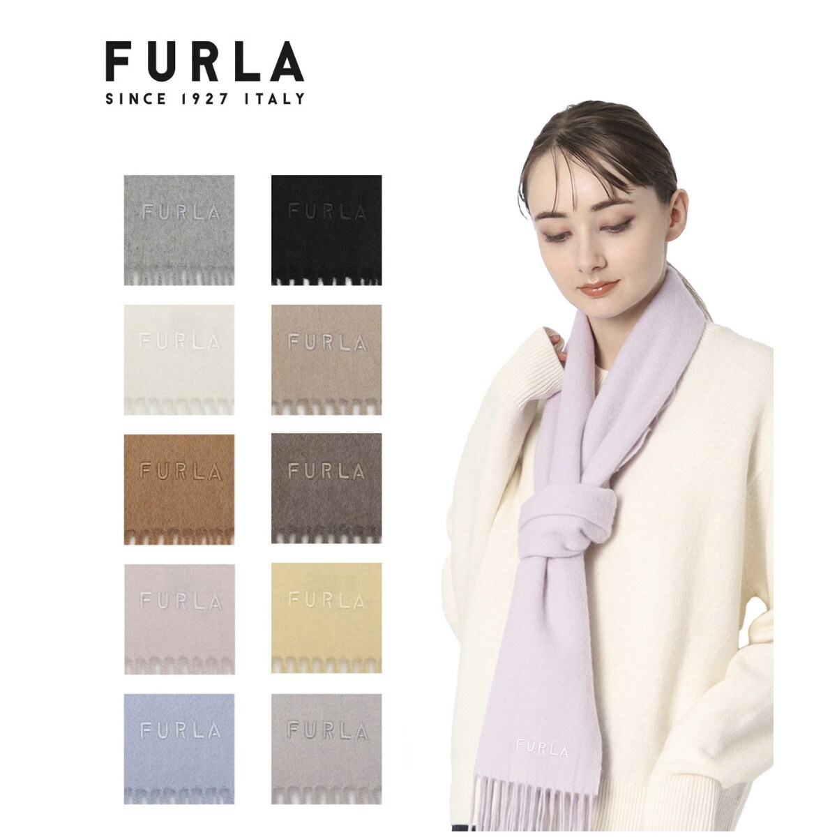 新品得価FURLA　カシミヤマフラー 小物