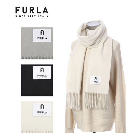 BLACK＆WHITE カシミヤ100% 波付無地マフラー／40cm幅／洗えるカシミヤ  