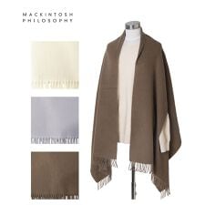マッキントッシュ フィロソフィー(MACKINTOSH PHILOSOPHY)の【洗える】ウール100%紡毛厚手ポンチョストール 70×190cm 無地