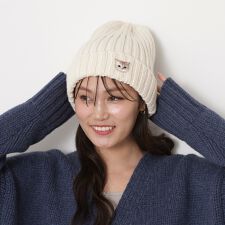 ポールアンドジョーアクセソワ(PAUL & JOE ACCESSOIRES)のリブニット 帽子 ヌネット ワンポイント 無地