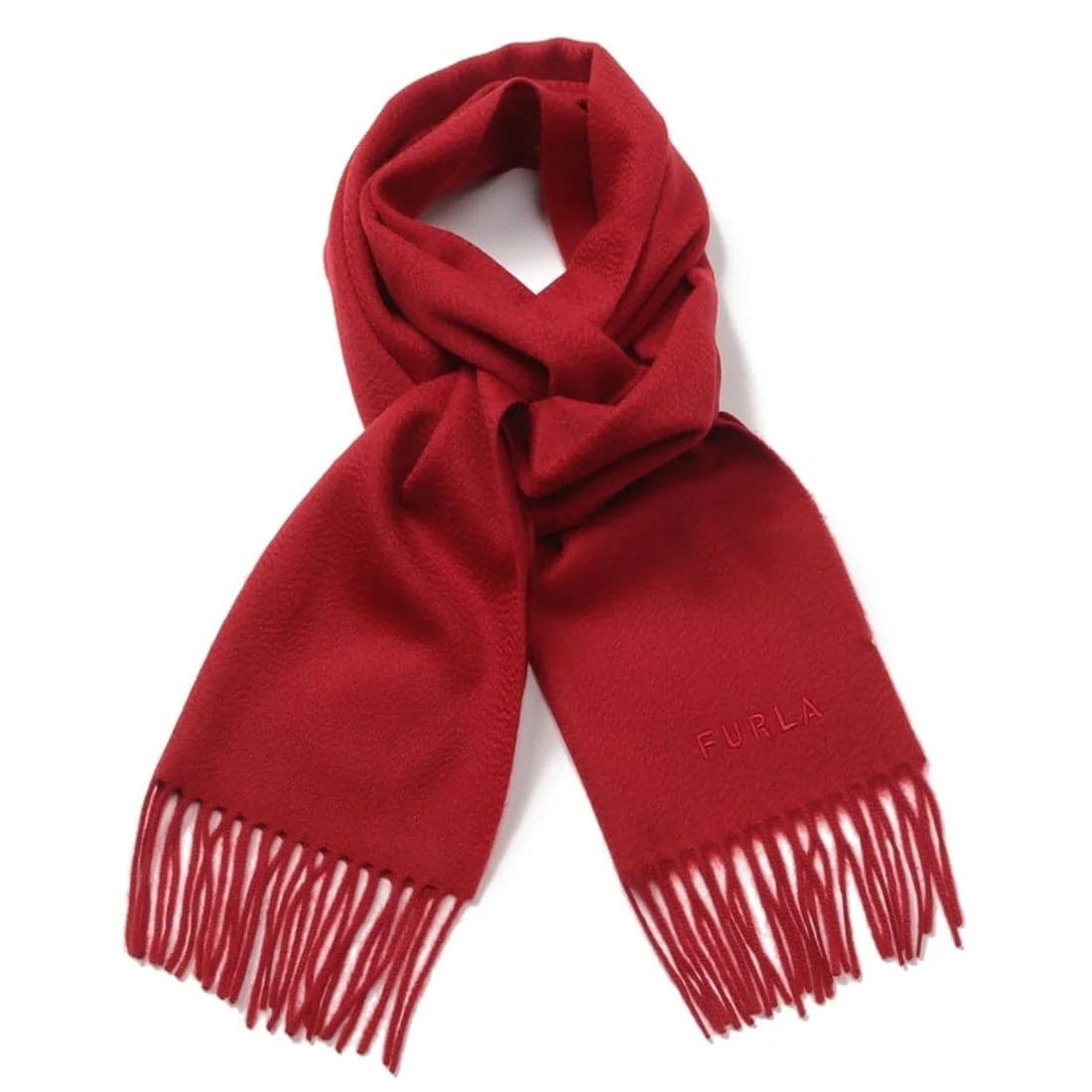 洗える】カシミヤ100%紡毛厚手マフラー 30×180cm 無地 ロゴ | フルラ