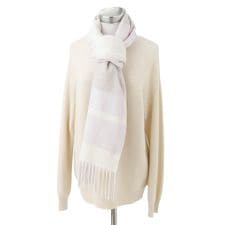 フルラ(FURLA)のウール100%紡毛厚手ストール 50×190cm ブロックチェック ラメ入り ロゴ