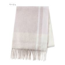 フルラ(FURLA)のウール100%紡毛厚手マフラー 30×180cm カラーブロック ラメ入り ロゴ