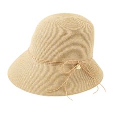 ペーパーブレードハット 帽子 広つば UV リボン ロゴチャーム