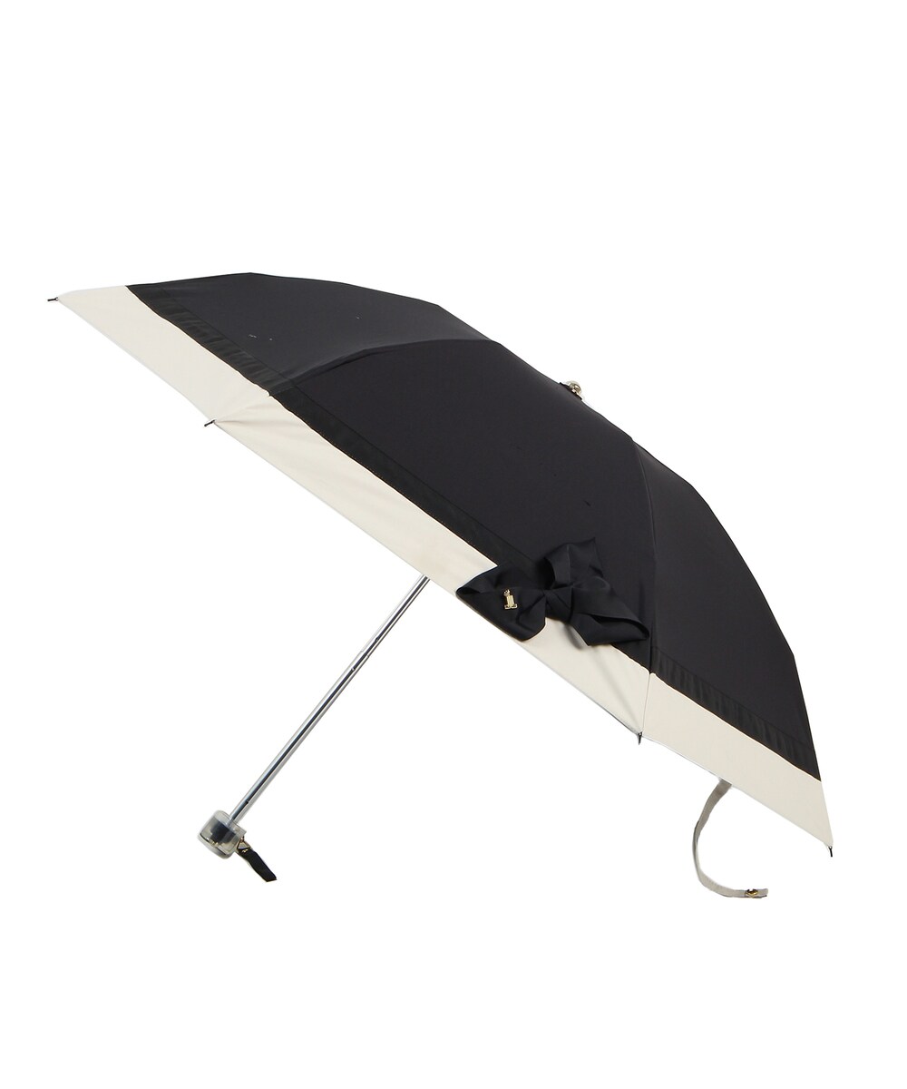 専用出品　晴雨兼用折りたたみ日傘　切り継ぎビジューりぼん 晴雨兼用折りたたみ日傘 バイカラー 切り継ぎ ビジュー リボン