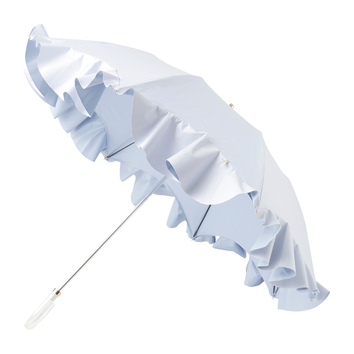 晴雨兼用折りたたみ日傘 フレア フリル チャーム 遮光 遮熱 UV