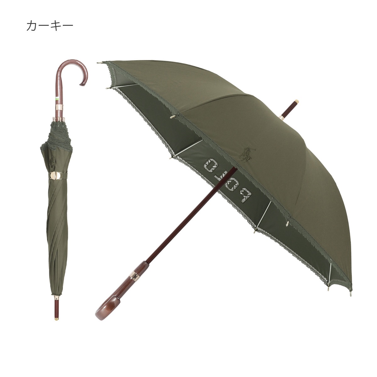 晴雨兼用日傘 長傘 カットワークレース／遮光 遮熱 UV | ポロ ラルフ 