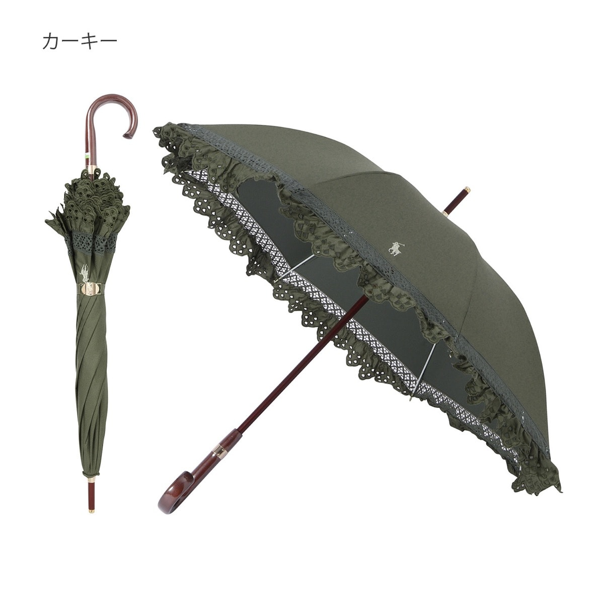 晴雨兼用日傘 折りたたみ傘 ストライプフリル/遮光 遮熱 UV 晴雨兼用日傘 折りたたみ傘 ストライプフリル/遮光 遮熱 UV