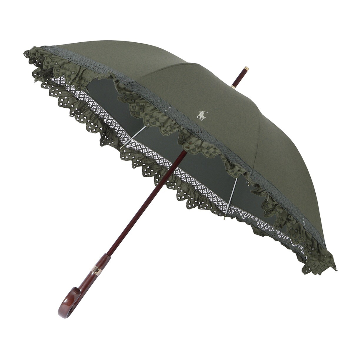 POLORALPHLAUREN 晴雨兼用日傘 長傘 エンブフリル／遮光 遮熱UV 晴雨兼用日傘 長傘 エンブフリル 遮光 遮熱 UV 軽量 | ポロ