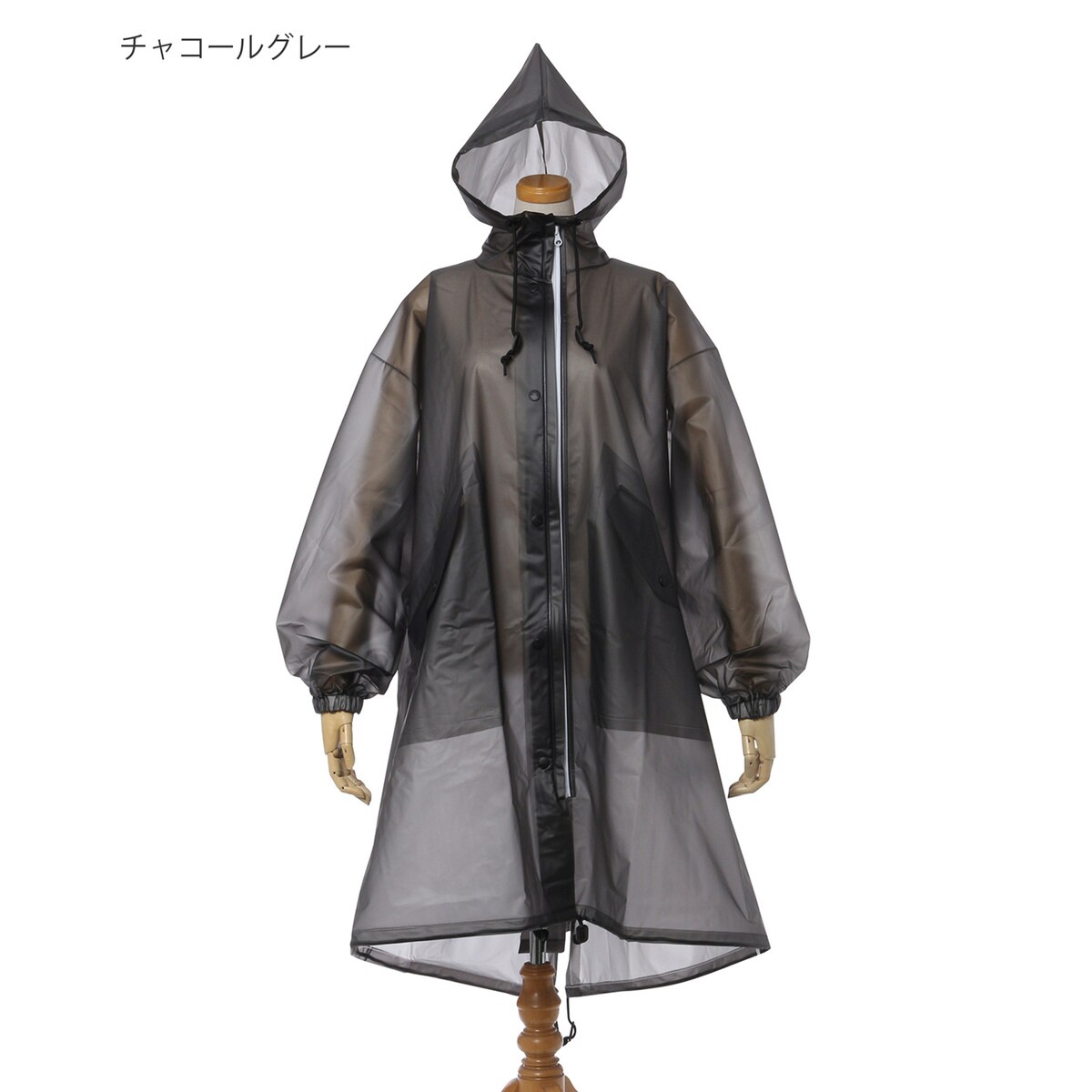 レインコート ロングブルゾン 透明 ビニール コンパクト 収納袋