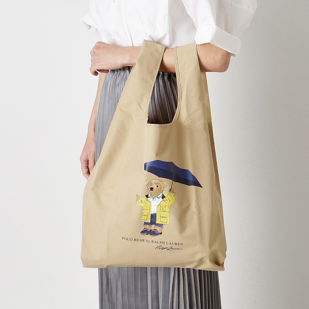 レインバッグ ショルダーベルト付き ポロベア ロゴ ワンポイント 無地