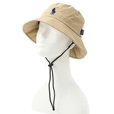 【WEB限定】レインハット 帽子 あご紐付き ポロポニー 無地 はっ水 遮光 ユニセックス