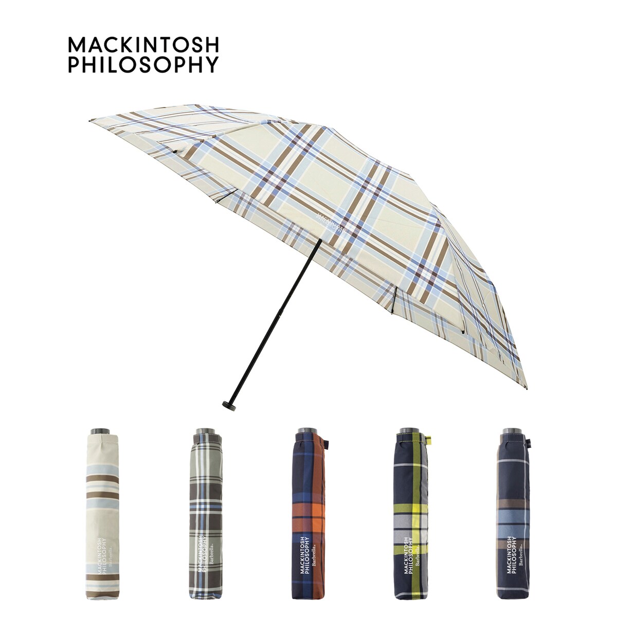 MACKINTOSH PHILOSOPHY バーブレラ　軽量　雨天兼用　UV 超軽量 約135g】雨傘 折りたたみ傘 チェック -バーブレラ- UV カーボン