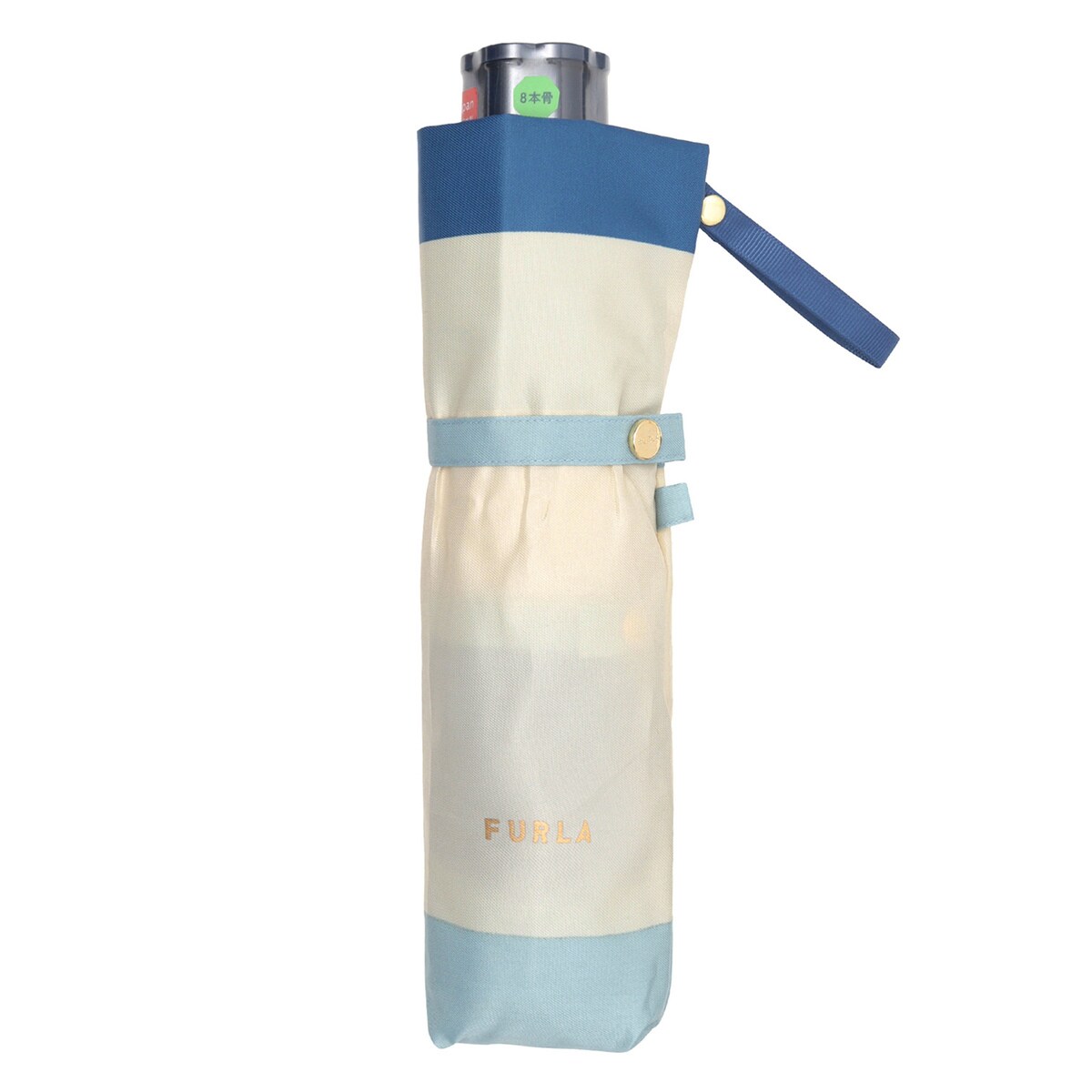 239新品FURLAフルラ 折りたたみ雨傘 Pプリント ボーダーカラー日本製 FURLA 【フルラ】フルラ 折りたたみ傘 カラーボーダー