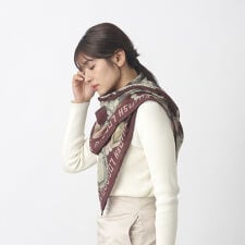 【インド製】シルクウールストール 薄手 大判 90×90cm -Canopy-