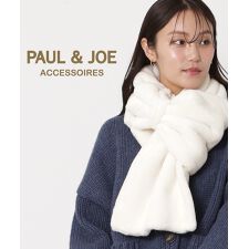 ポールアンドジョーアクセソワ(PAUL & JOE ACCESSOIRES)の【WEB限定 ギフト袋入り 洗える】フェイクファーリボンマフラー 25×96cm 無地